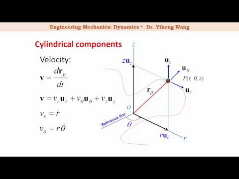 [2015] Dynamics 09: Curvilinear Motion Cylindrical Components [with closed caption]