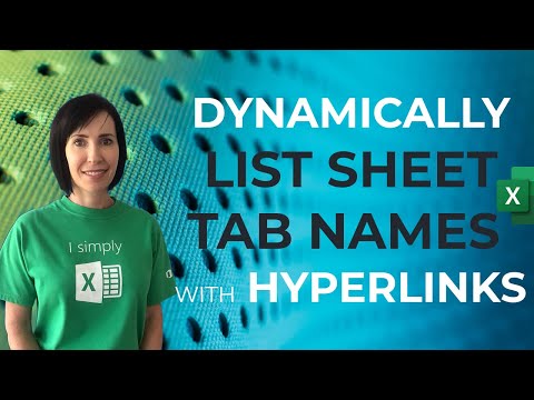 Excel Formula to List All Sheet Tab Names and include Hyperlinks