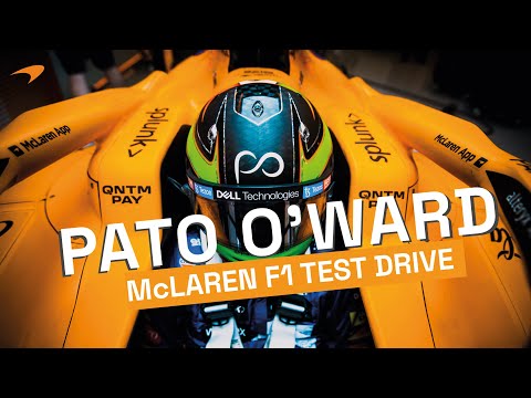 Pato O'Ward test drives a McLaren Formula 1 car