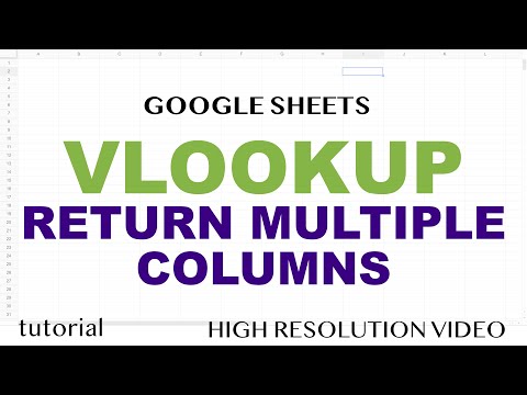 VLOOKUP - Return Multiple Columns - Google Sheets