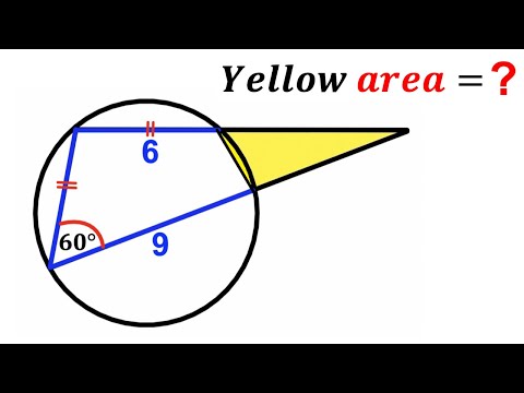 Can you find area of the Yellow shaded triangle? | (Cyclic Quadrilateral) | #math #maths | #geometry