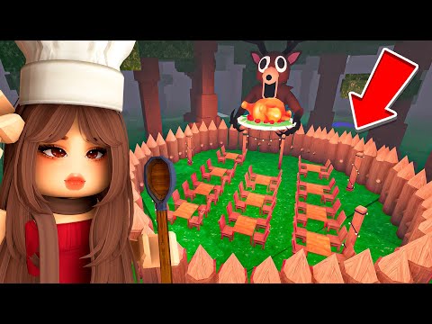 Building a RESTAURANT BASE in the NEW Thanksgiving Update In 99 NIGHTS IN THE FOREST! (Roblox)