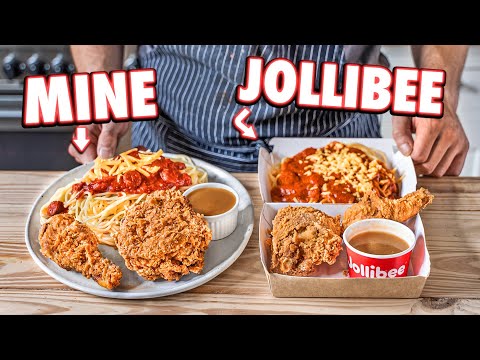 Making Jollibee Fried Chicken and Spaghetti | But Better