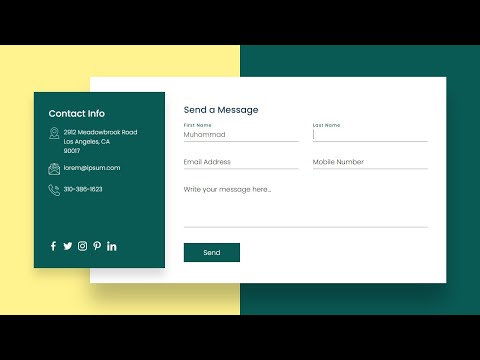 Responsive Contact Us Page Design using Html5 & CSS3| Floating Placeholder CSS3