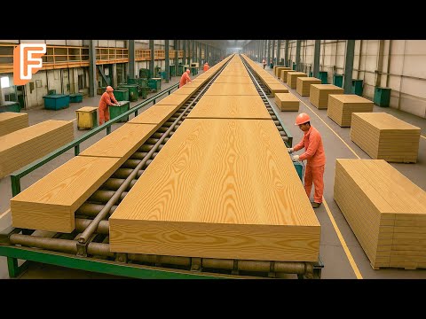 How Plywood Is Made From Veneer Inside Mass Production Factory | 15 Billion Square Feet Every Year