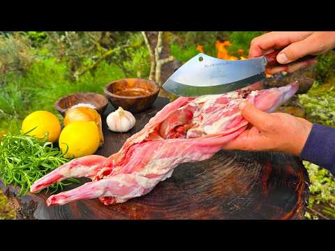 What’s Better Than Crispy Rabbit Over a Campfire? | ASMR Nature Cooking