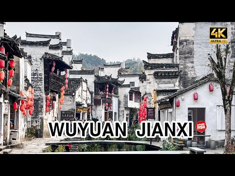 江西婺源李坑村！美如画卷、小桥流水的徽派建筑古村落。4K  China 2023年