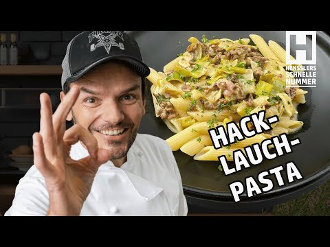 Schnelles Hack-Lauch-Pasta Rezept von Steffen Henssler