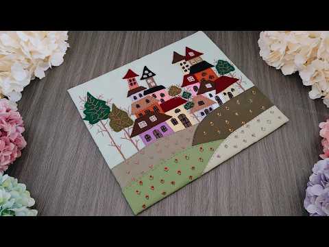 Scraps Fabric Hanging Wall - Patchwork Wall Decor - Leftover Fabric Idea - Full Hand Sewing Craft