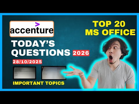 Top 20 Accenture MS Office Questions | Accenture Technical Assessment Test 2026