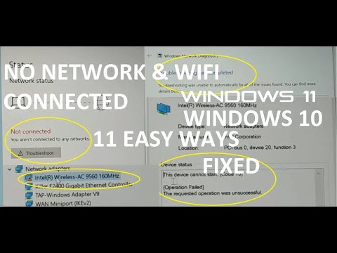 No network, WiFi connection windows 11 and 10, code 10, wireless AC 9560 not working Fixed