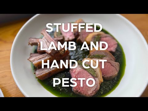 Stuffed Lamb Rack and Hand Cut Pesto