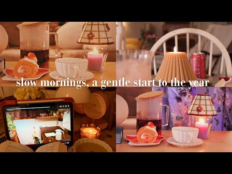 Little joy of slow living/ A Cozy start of the  year | cooking, baking a strawberry  roll cake,