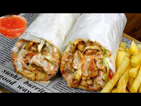 راز شاورما مرغ رستورانی همراه با آموزش سس مخصوص _ اگه بدونی چقدر خوشمزه ست همین الان درستش می کنی