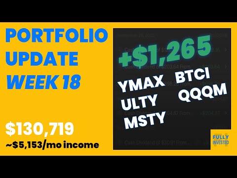 Portfolio Update Week 18 | $1,265 of Dividend Income from High-Yield ETFs (YMAX, ULTY, MSTY, BTCI)