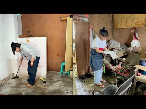 First time working in the city~ The girl rented a cheap house and did the cleaning and decoration