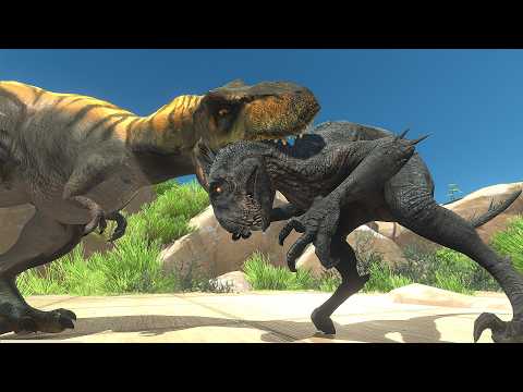 Jurassic World Rebirth : Ember T-Rex VS. Scorpios rex ! - Animal Revolt Battle Simulator