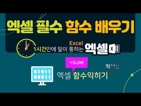 엑셀 에서 가장많이 사용하고 필히 알아야할 함수 1시간에 배우기