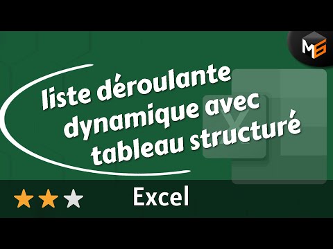 Liste déroulante dynamique Excel avec tableau structuré
