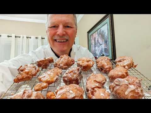 My BEST Homemade Apple Fritter, with a rich maple-cinnamon glaze