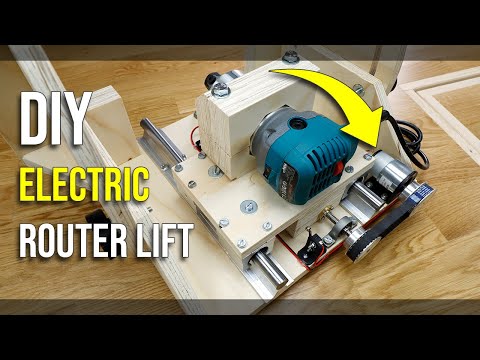 Amazing Electric Router Lift with a 45° tilt feature - This is how I made it!