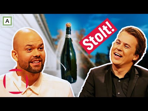 Lars Berrum åpner champagne på en helt spesiell måte... | Kongen befaler | TVNorge
