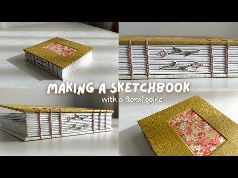 Make a Floral Sketchbook With Me ✿ cozy music and bookbinding