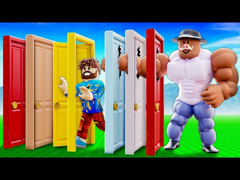😰 PUMPED UP AND BROKE THROUGH ALL THE DOORS in Roblox! + Fixplay!