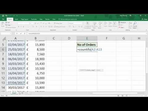Count Values Between Two Dates - Excel COUNTIFS Function