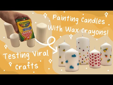 Trying the Viral Painting Candles with Wax TikTok trend but with Crayons - Rating DIY Crafts Hacks