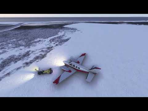 MSFS2024 World Tour 001-Wales to Fairbanks – Alaska Leg 1: PAIW to PASH in winter w/ BKSQ Baron 58TC