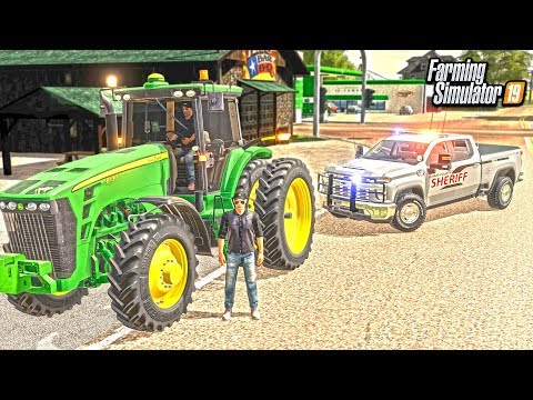 COUNTY SHERIFF PULLED ME OVER IN TRACTOR! (ROLEPLAY) | FARMING SIMULATOR 2019