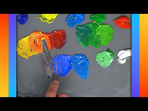 Warm and cool colors. Acrylic painting for beginners