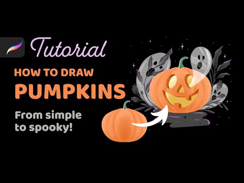 How to Draw a Pumpkin in Procreate 🎃 Halloween Illustration Tutorial