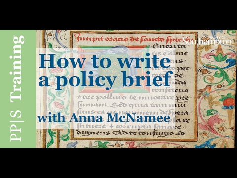 Policy|Training - How to write a policy brief
