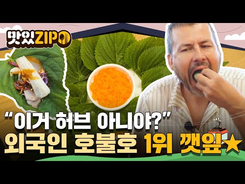 외국인 호불호 1위 채소 깻잎✨을 먹은 외국인들의 현실 반응 모음집🤣 l #맛있ZIP l #어서와한국은처음이지