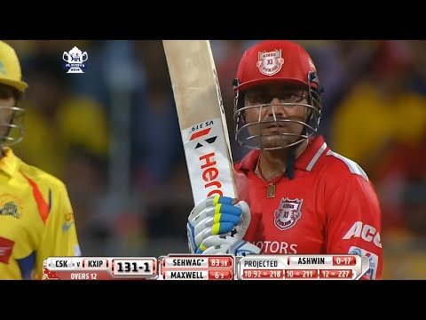 Virender Sehwag 2nd IPL Century in Qualifier Match | 122(58) vs CSK | 12 Fours 8 Sixes | IPL 2014 |