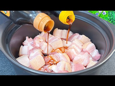 把醋倒入五花肉里，不加水不用油，出鍋比紅燒肉還好吃，太解饞了，Chinese Food ，EASY & QUICK，Roast Pork with Old Vinegar RECIPE ，老醋燒肉