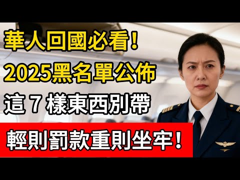 華人回國必看！2025回國入境黑名單公佈，這 7 樣東西給多少錢也別帶，輕則罰款重則坐牢！#科普 #入境 #回国 #中国