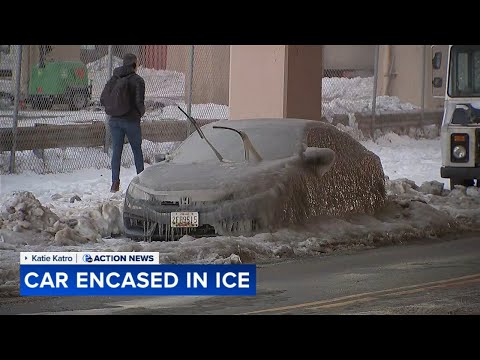 Woman 'in shock' after finding car encased in ice