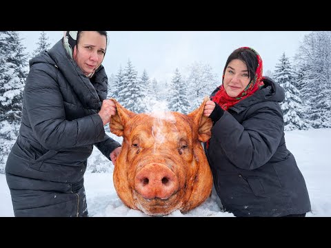 Cooking a GIANT Pig Head at −32°C — This Is Insane 🔥