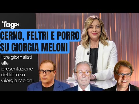 Tommaso Cerno, Vittorio Feltri e Nicola Porro alla presentazione del libro su Giorgia Meloni