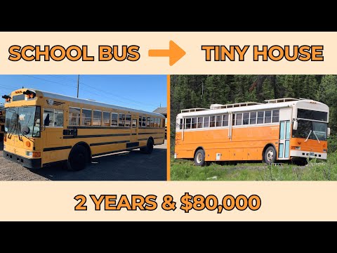 Bus Conversion Full Timelapse | 2 Years Start to Finish | DIY Tiny Home