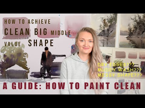 How to paint clean in watercolor | Flat wash | Gradient wash | Adding Texture in Watercolor