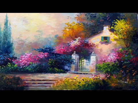 How I Paint Landscape Just By 4 Colors Oil Painting Landscape Step By Step 70 By Yasser Fayad