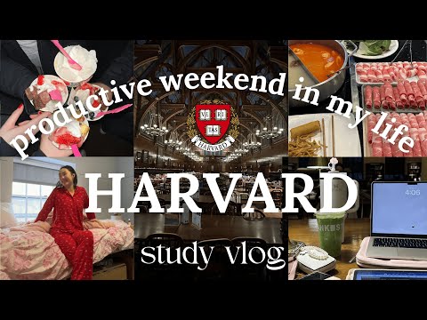 HARVARD STUDY VLOG ♥️ productive weekend, 14+ hours study motivation, cafe hopping, prep for finals