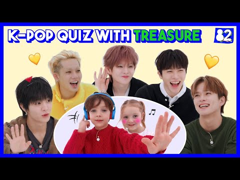 (CC) TREASURE gets quizzed on K-pop by the cutest gems💎 | G-DRAGON, j-hope, ENHYPEN, RIIZE