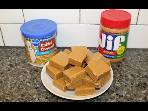 Two Ingredient Salted Caramel Peanut Butter Fudge – SUPER EASY Recipe!