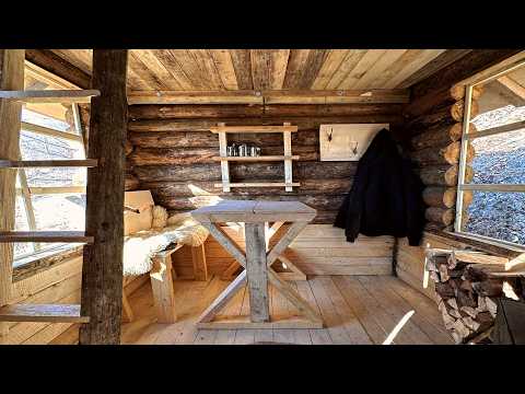 Building a Secret Log Cabin in the Snowy Mountains ALONE