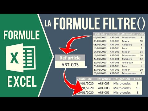 EXCEL - CRÉER UN FILTRE AVEC UNE LISTE DÉROULANTE (Filtre dynamique avec la formule FILTRE)